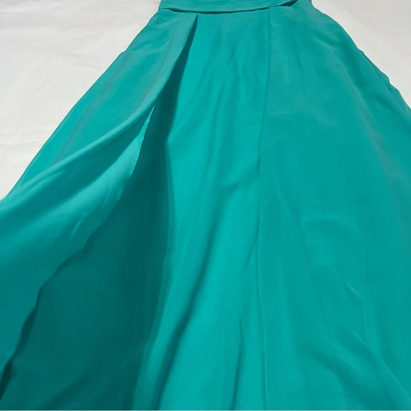 Azazie Aqua One Shoulder Maxi Dress Size C - Custome - Picture 8 of 14